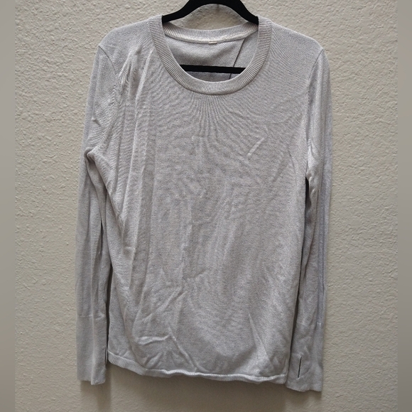 Lululemon Bring It Backbend Light Gray Blend Cashmere Sweater - Picture 11 of 14